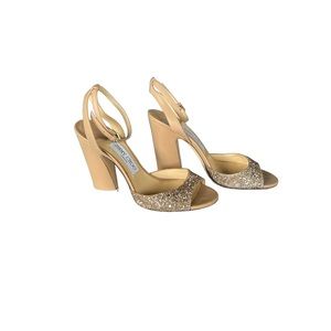 Jimmy Choo Nude Glitter Heels